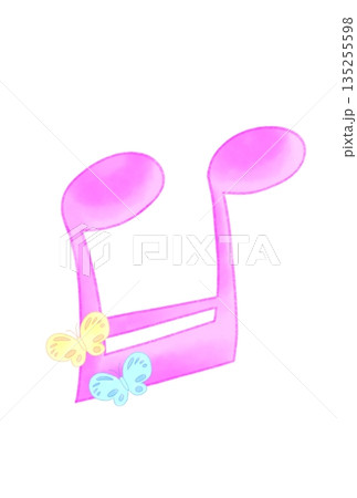 蝶々の付いた音符 蝶々の付いた音符 135255598