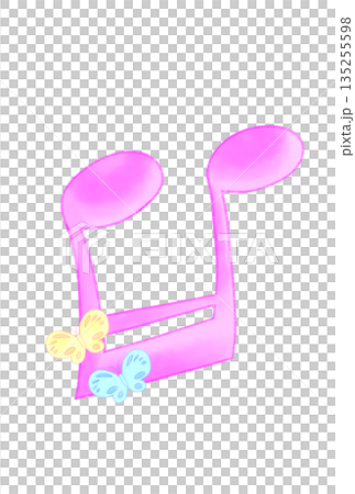 蝶々の付いた音符 蝶々の付いた音符 135255598