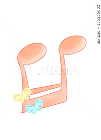 蝶々の付いた音符 135255602