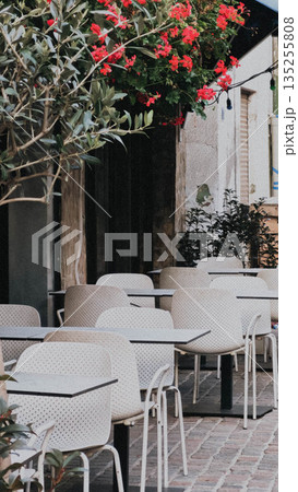 Empty outdoor cafe terrace 135255808