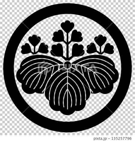 This is the family crest, a circle with five paulownia leaves. 135257796