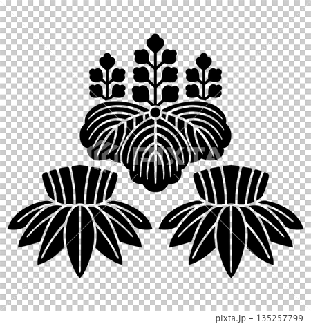 This is the family crest of Yamana Toyokuni and Yamana Suketoyo. It is called Yamana Paulownia. 135257799