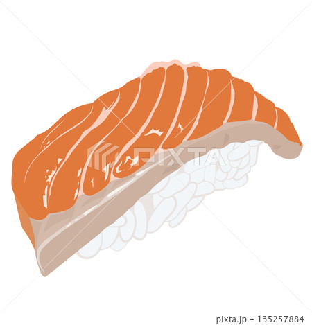 Salmon Sushi Illustration – Japanese Food Salmon Sushi Illustration – Japanese Food 135257884