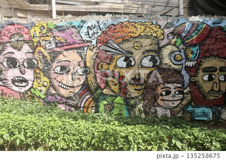 ペルーのおしゃれな壁画アート 135258675