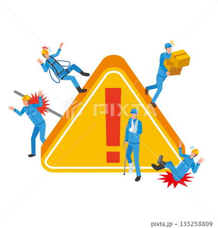 労災事故のイメージイラスト 135258809