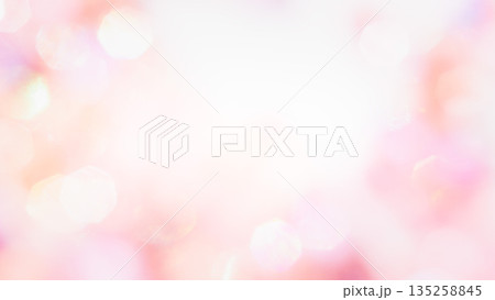 ふんわりキラキラ背景　淡いピンク色　桃色　玉ボケぼかしグラデーション 135258845