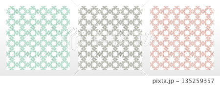 Geometric collection of colored patterns. Seamless vector backgrounds. Simple graphics 135259357