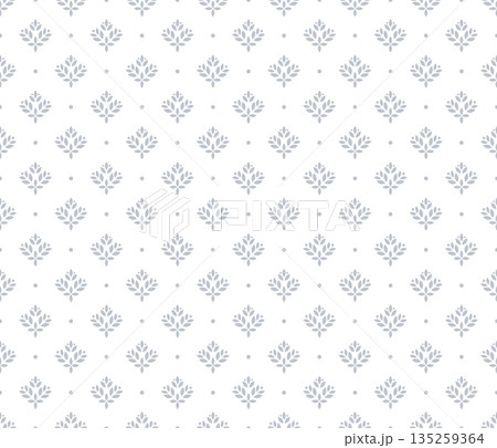 Flower geometric pattern. Seamless vector background. White and gray ornament. Ornament for fabric, wallpaper, packaging. Decorative print 135259364
