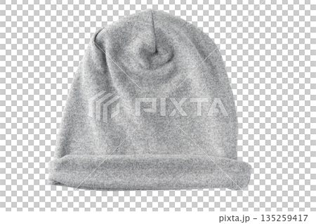 Gray lightweight knit hat on a transparent background (png) Gray lightweight knit hat on a transparent background (png) 135259417