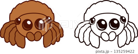 Cute cartoon spider drawing 135259422