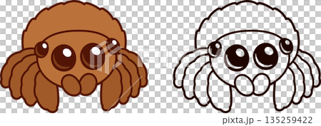 Cute cartoon spider drawing 135259422