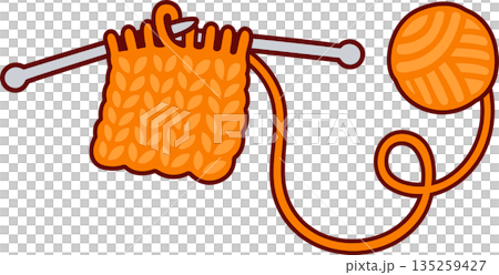 Knitting with needles and ball of yarn Knitting with needles and ball of yarn 135259427