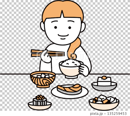 一位飲食均衡的女性 135259453