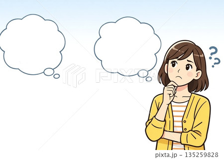 二つの選択肢　どちらを選ぶべきか迷っている女性 135259828