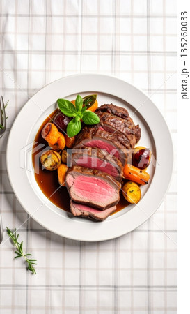 Studio Food Photography of Roast Beef 135260033
