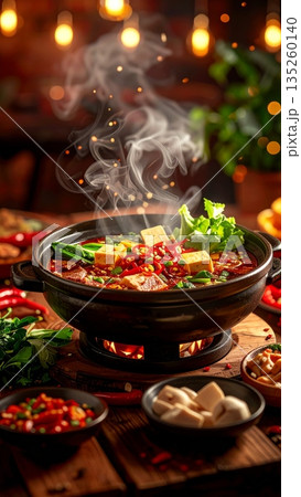 Spicy Chinese Hot Pot (Sichuan Style) Spicy Chinese Hot Pot (Sichuan Style) 135260140