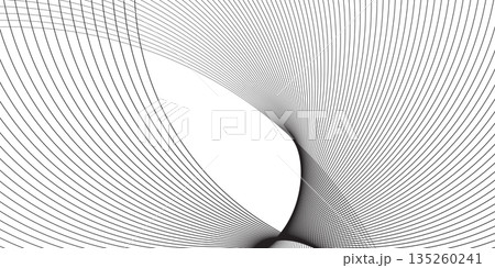 Abstract vector background featuring elegant overlapping curved lines in a monochrome style 135260241