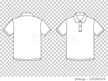 白色短袖純色 Polo 衫 135260334