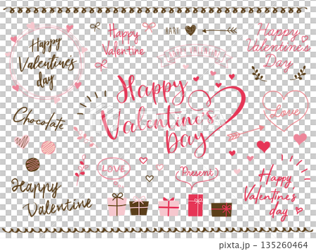 情人節橫幅和傳單的圖形素材 135260464