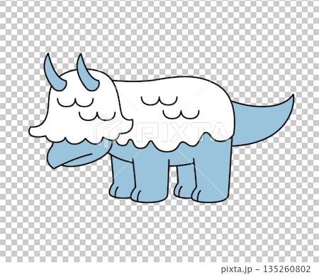 ふわふわした体の恐竜をやさしい色合いで描いた子供向けのイラスト ふわふわした体の恐竜をやさしい色合いで描いた子供向けのイラスト 135260802