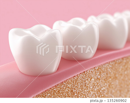 健康な歯並びを表現したデンタルイメージ 135260902