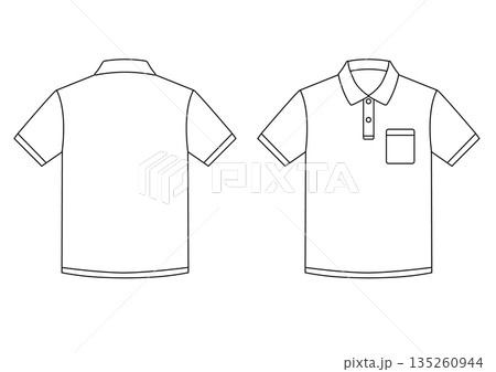 ポロシャツ　白　半袖　胸ポケット 135260944