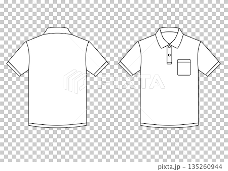 ポロシャツ　白　半袖　胸ポケット 135260944