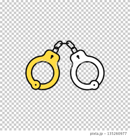 手銬的簡單向量圖示插圖 手銬的簡單向量圖示插圖 135260977