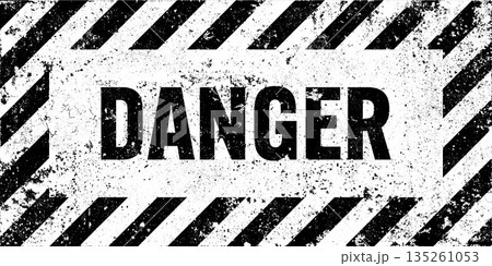 Warning sign with black diagonal lines. Attention, danger or caution symbol. Construction site signage, road safety notice, hazard banner, security alert shield. Vector illustration Warning sign with black diagonal lines. Attention, danger or caution symbol. Construction site signage, road safety notice, hazard banner, security alert shield. Vector illustration 135261053