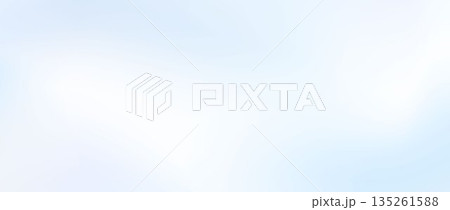 Cloud white gradient background. Smooth light blue abstract wallpaper. Subtle soft winter backdrop for graphic design banner, flyer, poster, presentation. Blurred wavy pastel gradation cover. Vector 135261588