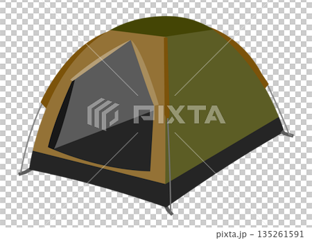Illustration of a dome-shaped tent Illustration of a dome-shaped tent 135261591