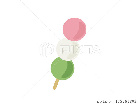 美味しそうな三色団子 135261803