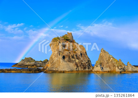 【岩手県】浄土ヶ浜と虹 135261864