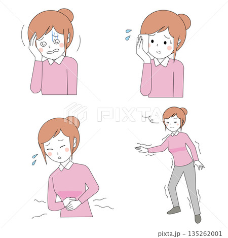 低血糖で不調の女性 低血糖で不調の女性 135262001