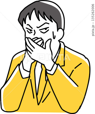 喋るまいと口を押さえる棒人間 喋るまいと口を押さえる棒人間 135262006