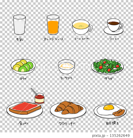 朝食セット(洋食) 135262649