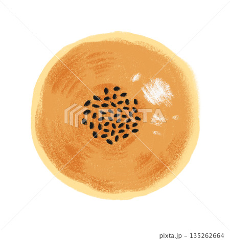 クレヨン風手描きのあんぱん クレヨン風手描きのあんぱん 135262664