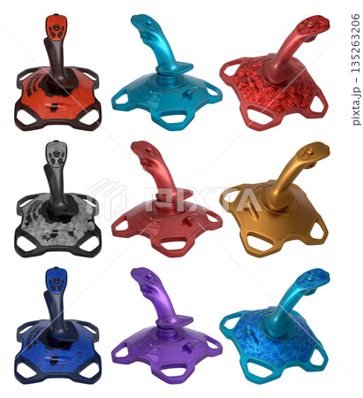 Joystick controllers for flight simulator offer incredibly immersive gaming experiences 135263206