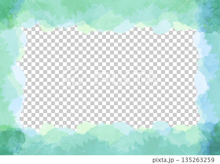 Watercolor texture frame (green) 135263259