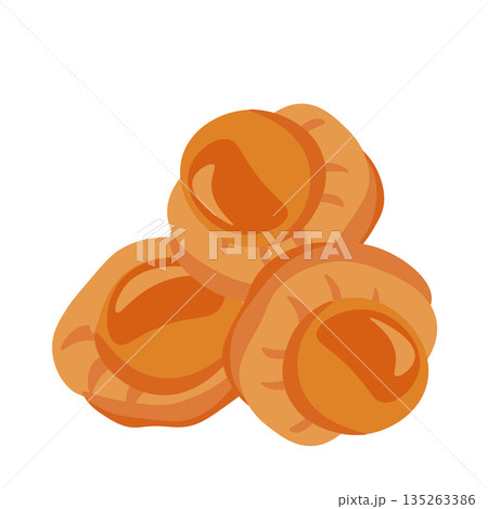 ベビーホタテの甘辛煮のベクターイラスト 135263386