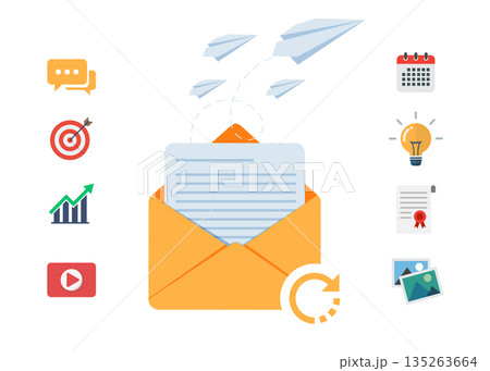 The concept of Mail delivery progress stock illustration The concept of Mail delivery progress stock illustration 135263664