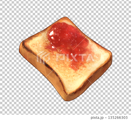 Strawberry jam toast 135266303