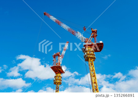 建設現場　大型クレーン 135266891