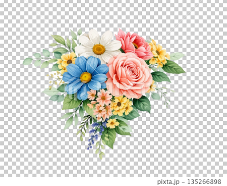 bouquet of colorful flowers 135266898