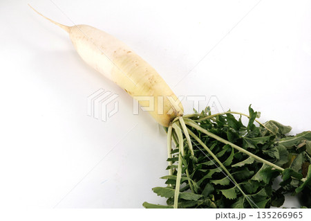 畑から掘りたての大根 135266965