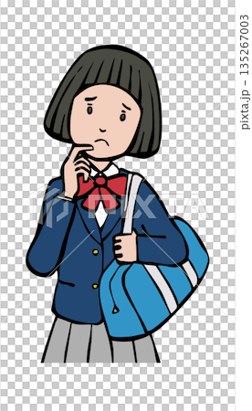拎著包包、穿著制服西裝的女孩 135267003