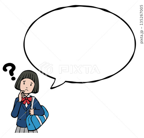 吹出し付き　制服の女の子 135267005