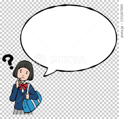 吹出し付き　制服の女の子 135267005