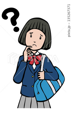 制服の女の子 疑問符 制服の女の子 疑問符 135267371