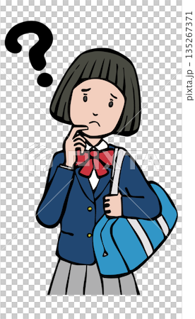 制服の女の子 疑問符 制服の女の子 疑問符 135267371